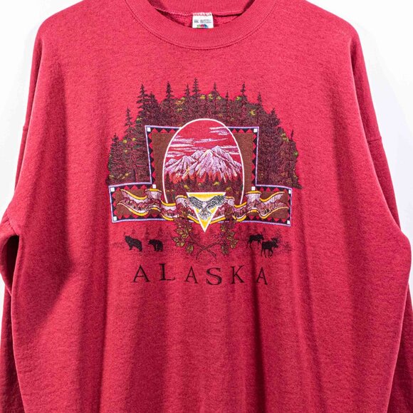 Alaska Wilderness Nature Sun Faded Sweatshirt XXL VTG 90s Art Grunge - Picture 3 of 12